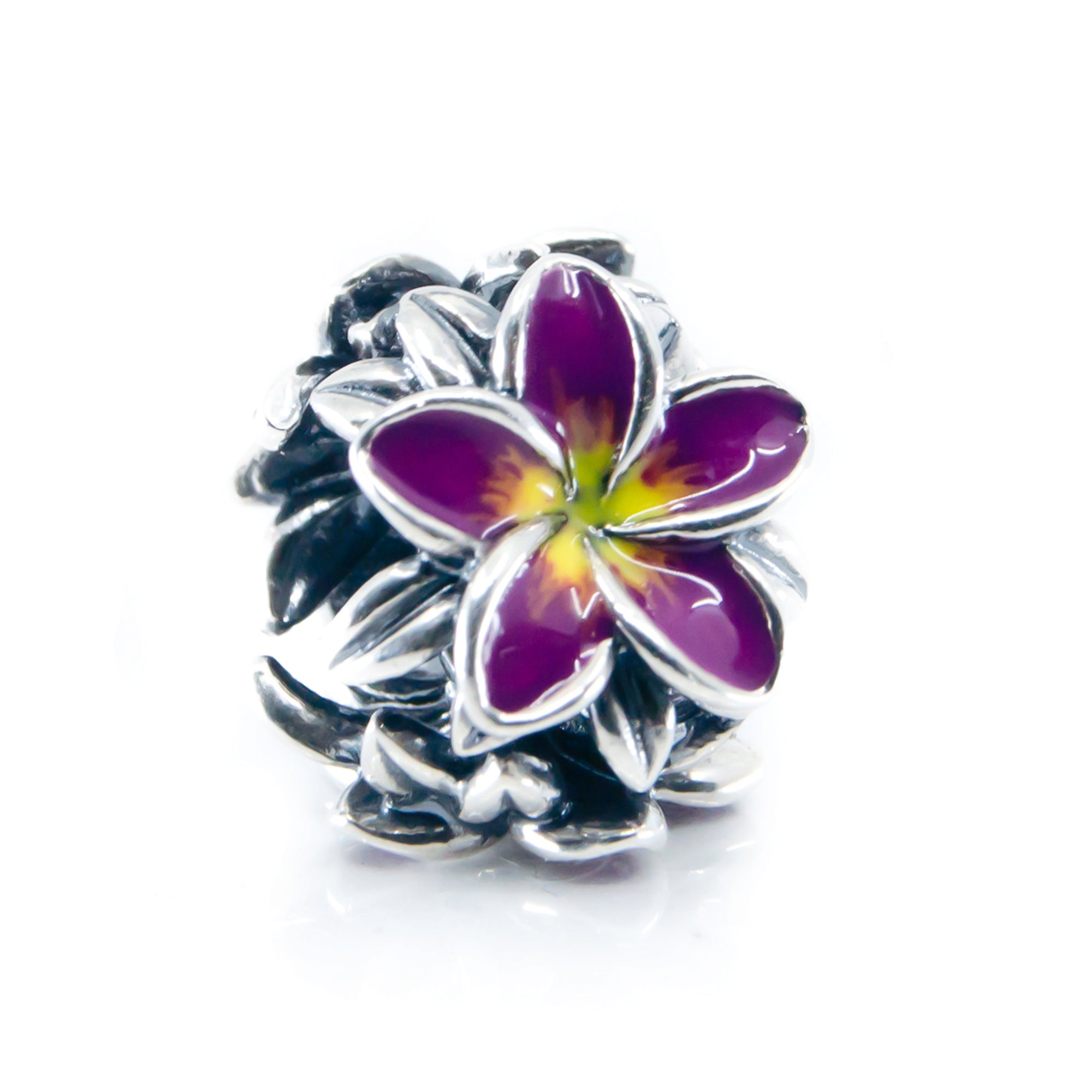 Frangipani Purple & Yellow Flower Charm