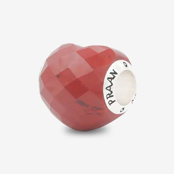 Faceted Red Jasper Heart