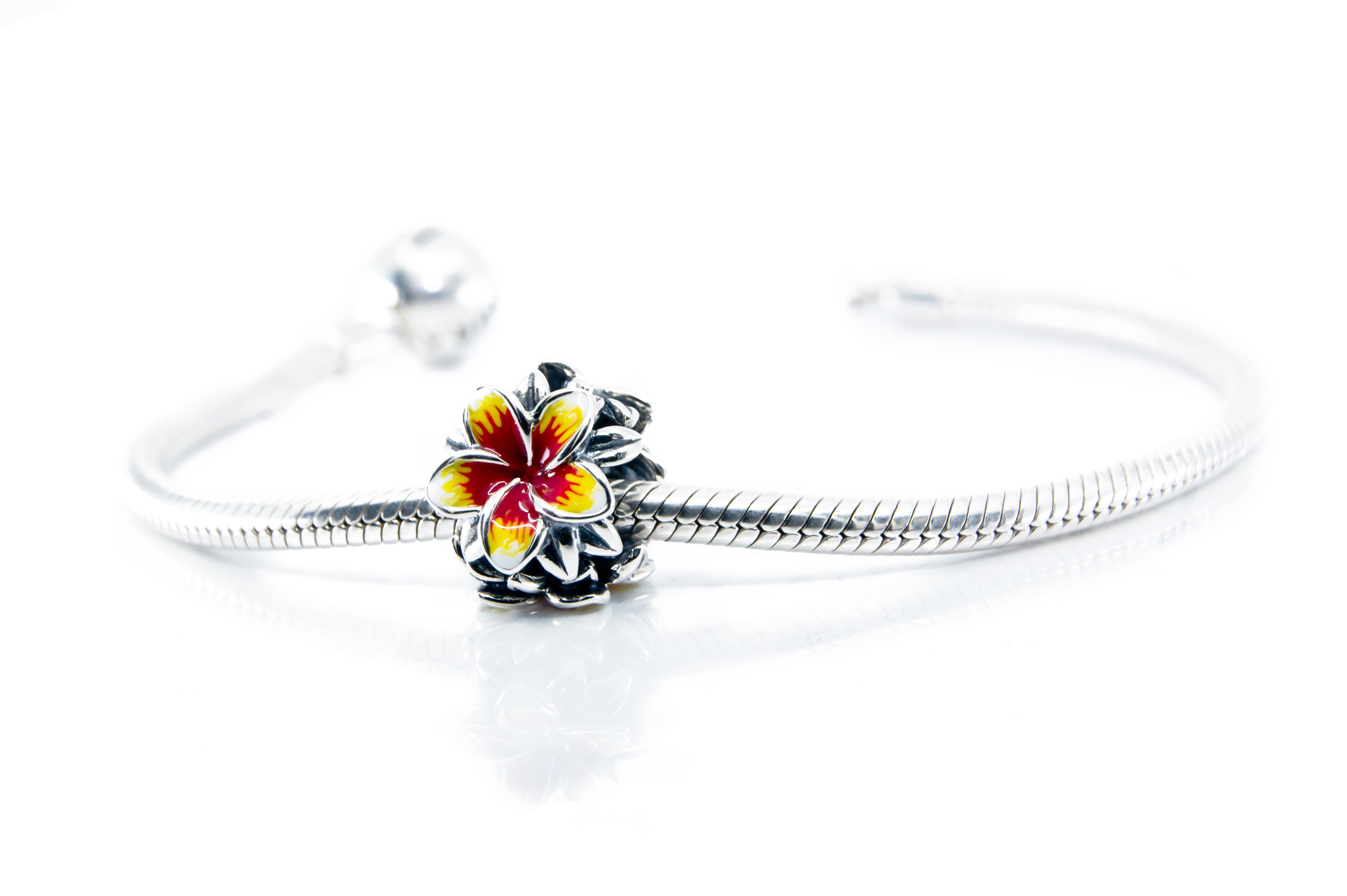 Frangipani Red & Yellow Flower Charm