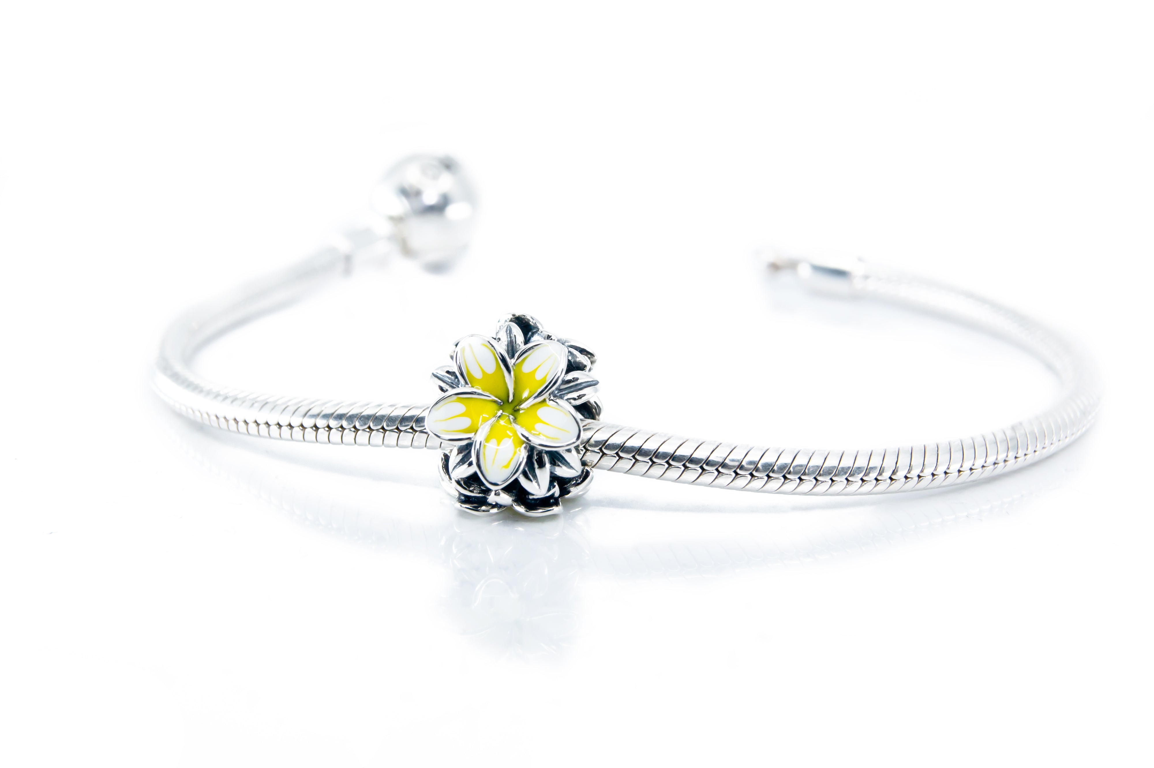 Frangipani Yellow & White Flower Charm