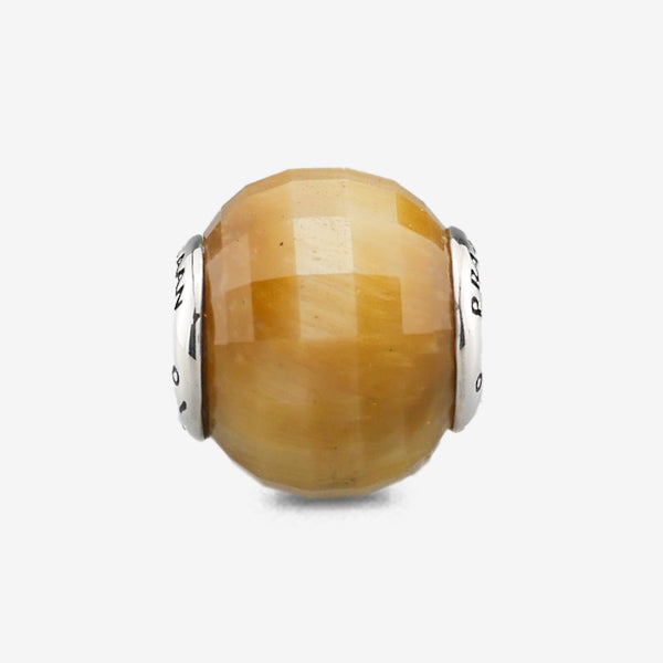 Faceted Round Yellow Tiger Eye Charm