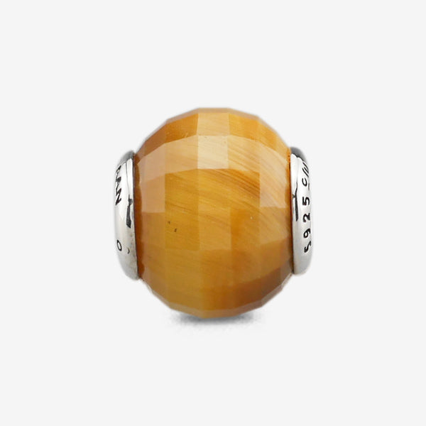 Faceted Round Yellow Tiger Eye Charm