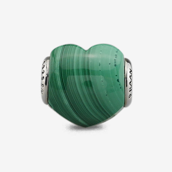 Malachite Heart Charm
