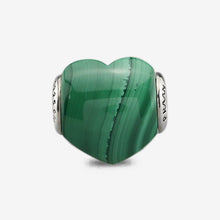 Load image into Gallery viewer, Malachite Heart Charm
