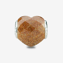 Load image into Gallery viewer, Shimmering Faceted Goldstone Heart Charm
