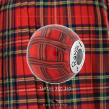 Load image into Gallery viewer, Tartan Red – Large Focal Glass Bead
