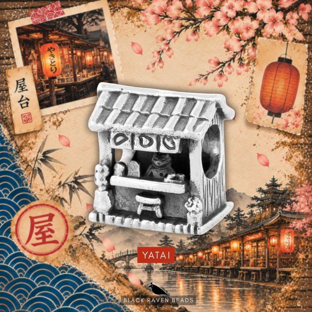 Black Raven Yatai silver bead