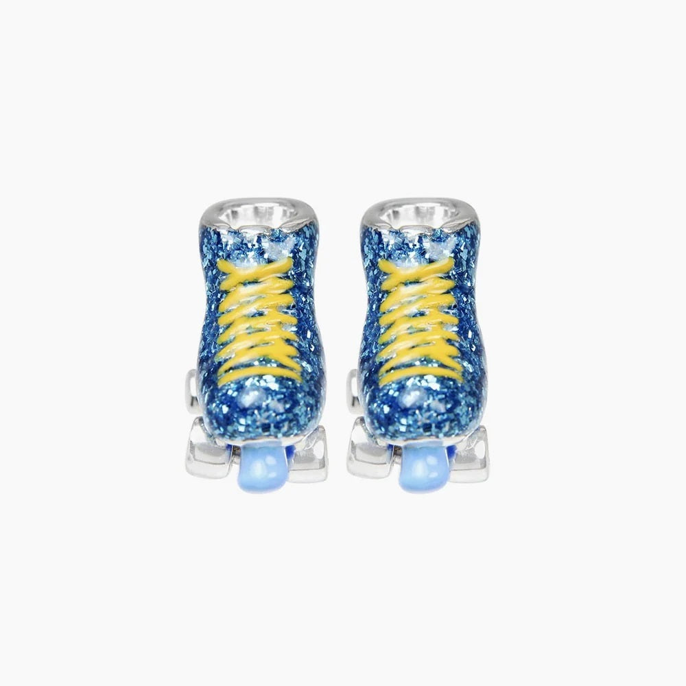 Glitter Blue Roller Skate Bead