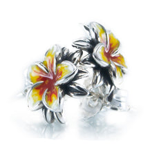Load image into Gallery viewer, Frangipani Yellow &amp; Red Earrings
