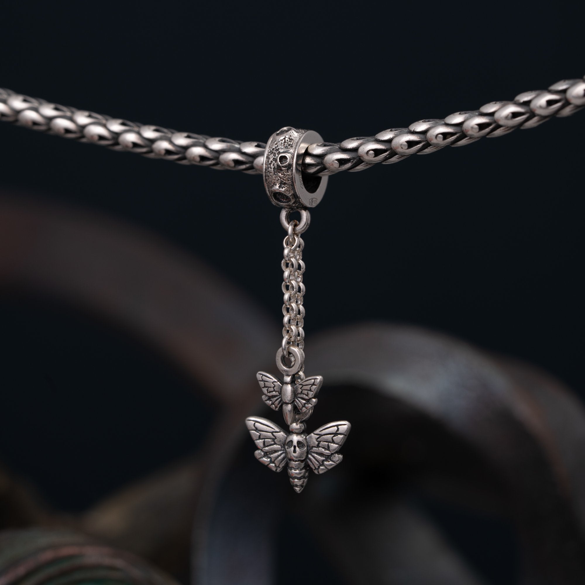 Silver bead 2 in 1 "Moon Face"