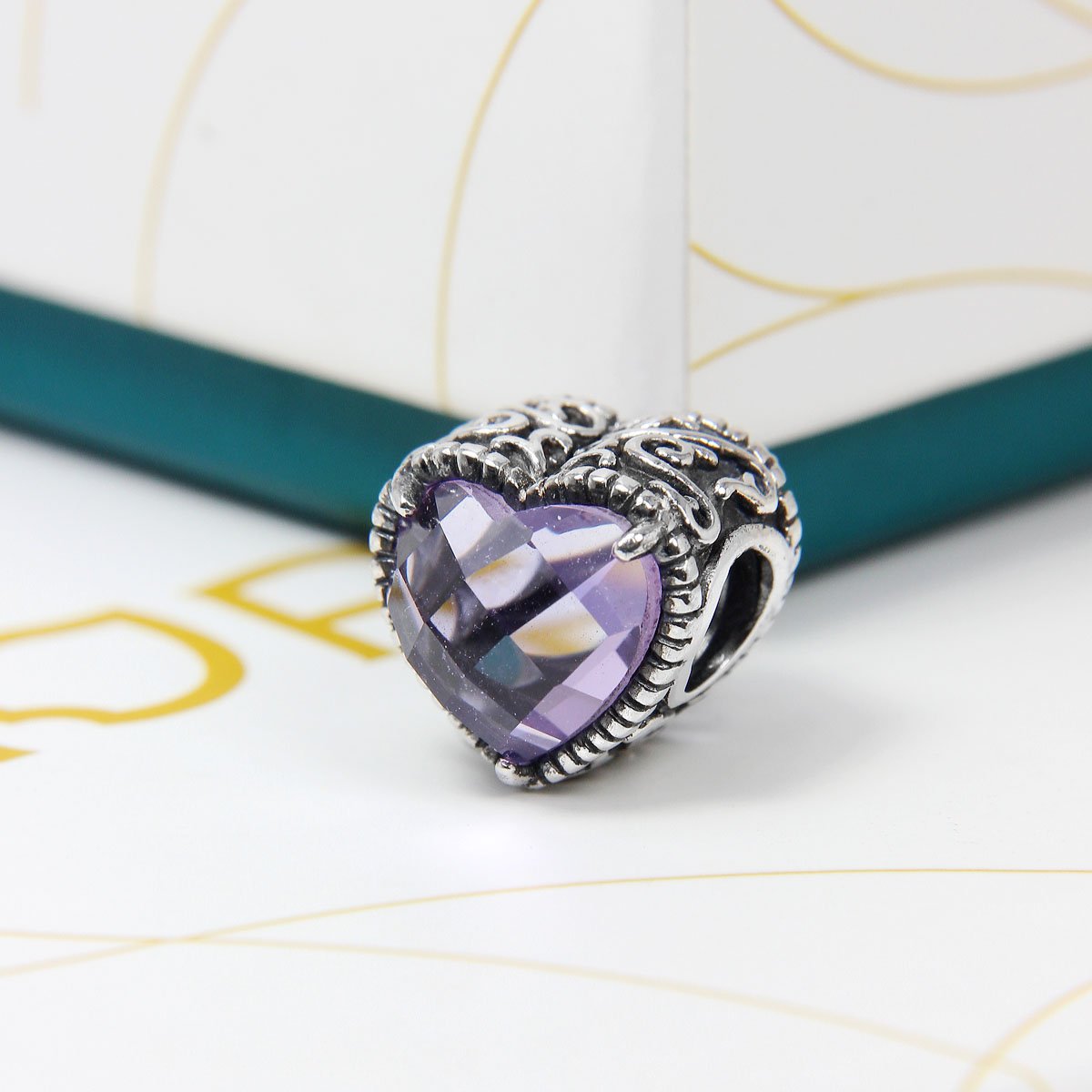 Amethyst Heart Gem Bead
