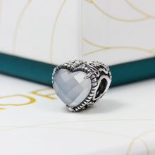 Load image into Gallery viewer, Blue Chalcedony Heart Gem Bead
