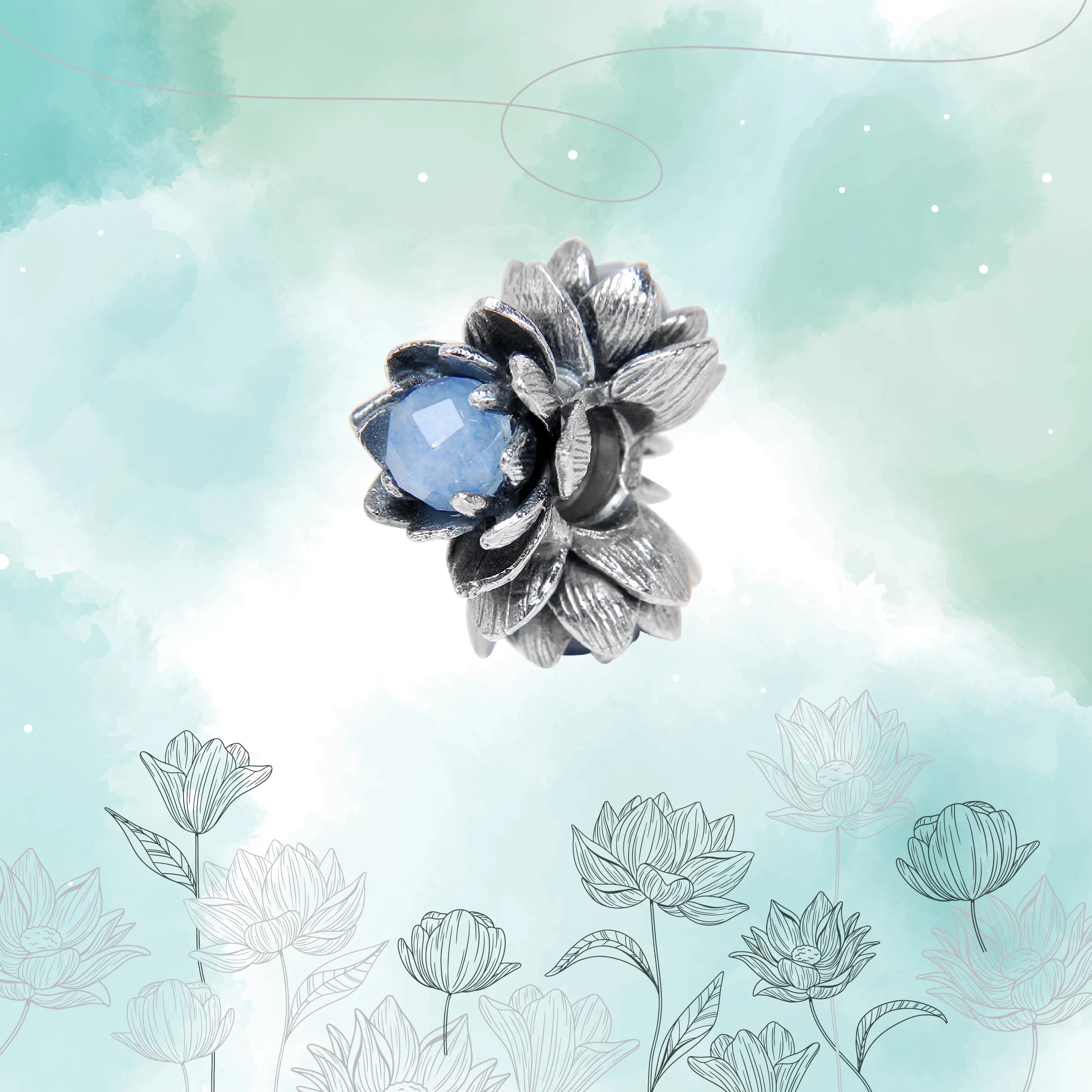 Lotus Blue Aventurine Spacer