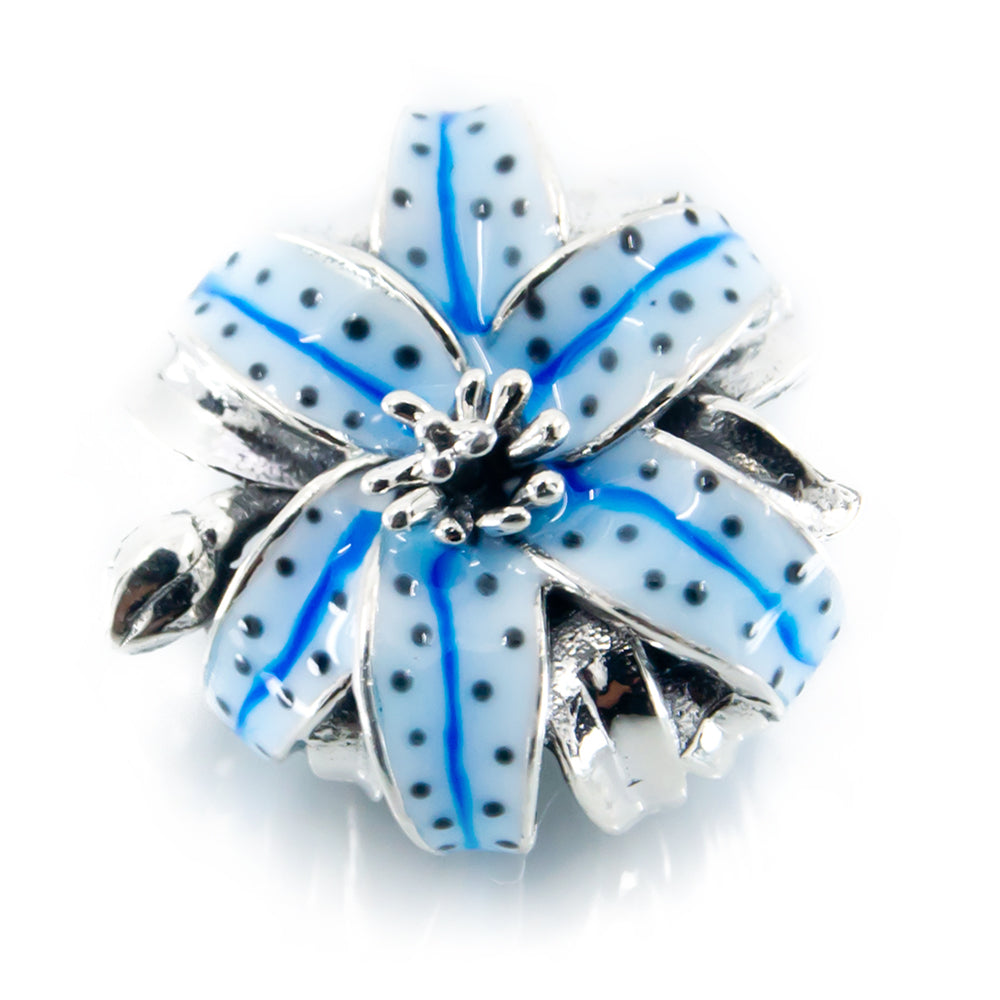 Blue Tiger Lily Charm