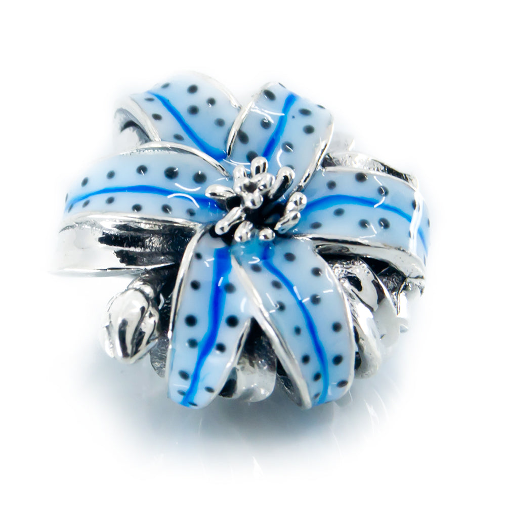 Blue Tiger Lily Charm