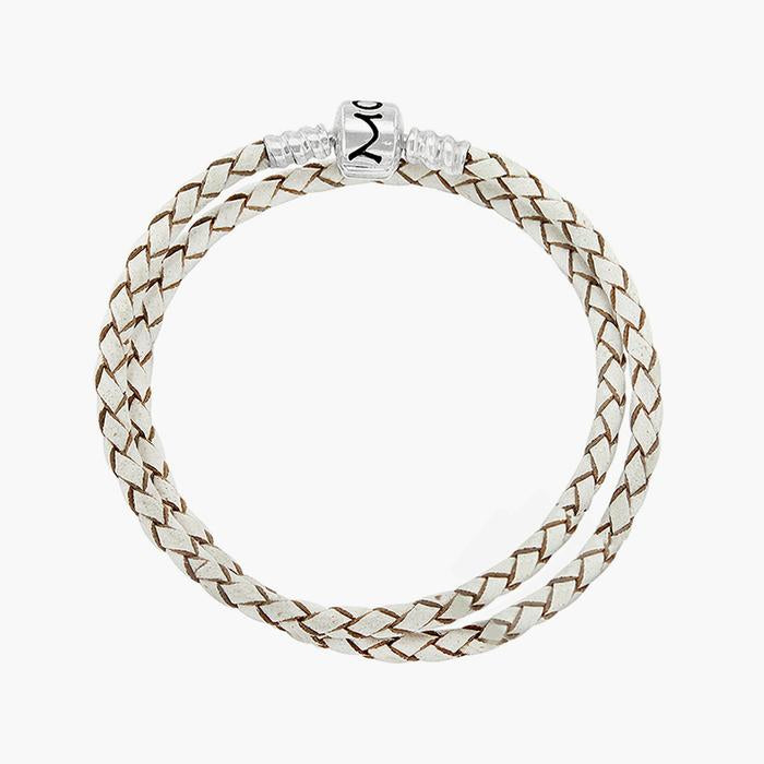 Double Leather Bracelet White