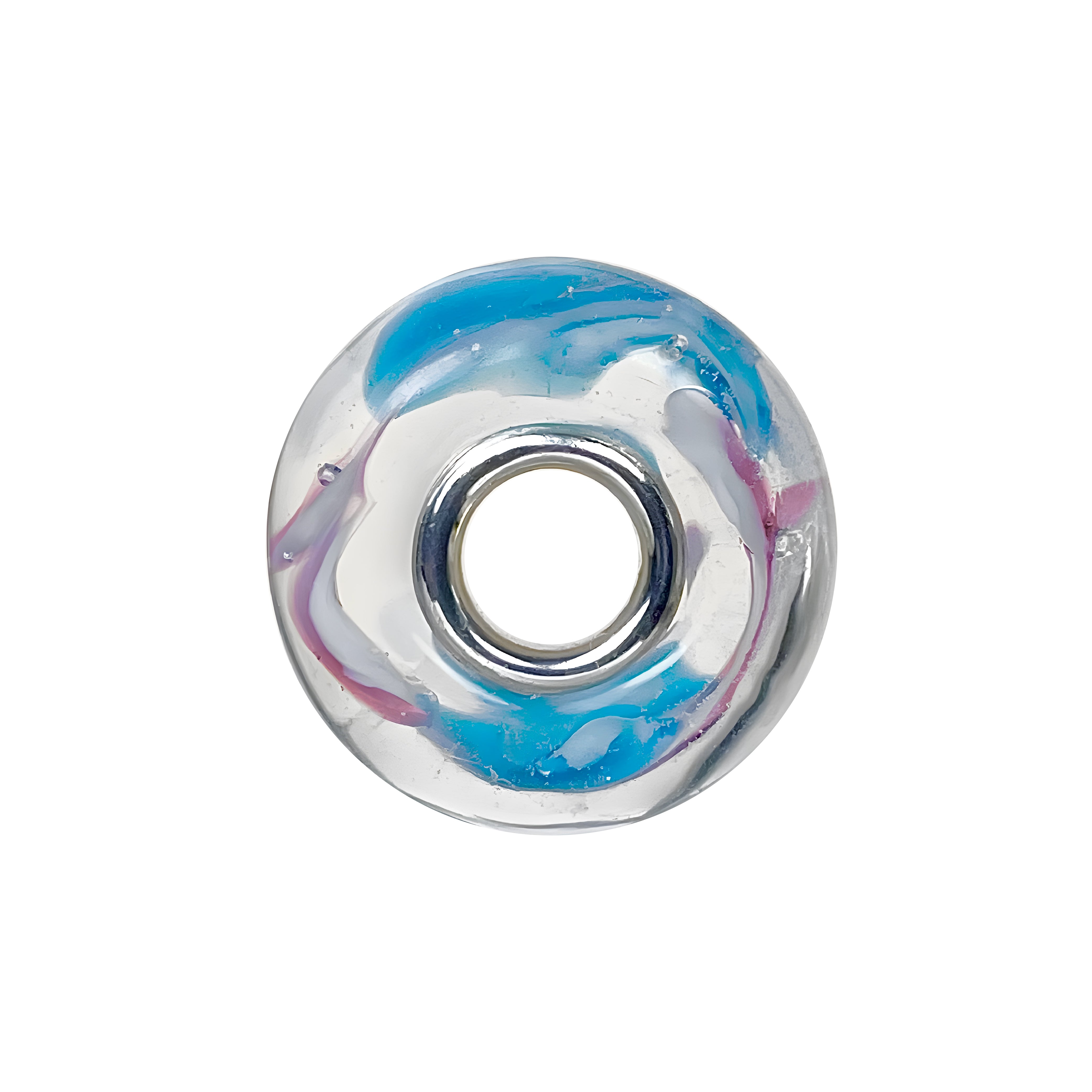 Marble Glass Bead Light Blue
