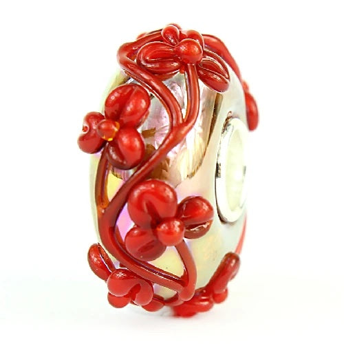 Gold Oil Bright Red Flowertwig Le