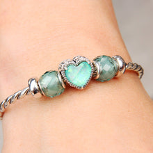Load image into Gallery viewer, Green Opalite Heart Gem Bead
