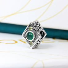 Load image into Gallery viewer, Green Agate/ Peridot Diamond Bead
