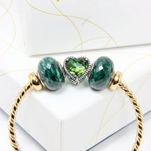 Load image into Gallery viewer, Green Obsidian Heart Gem Bead
