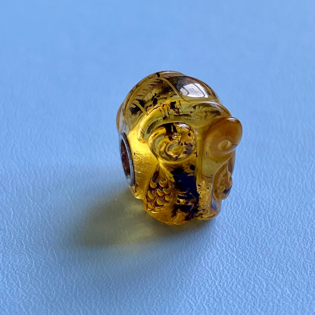 Carved Amber Snail
