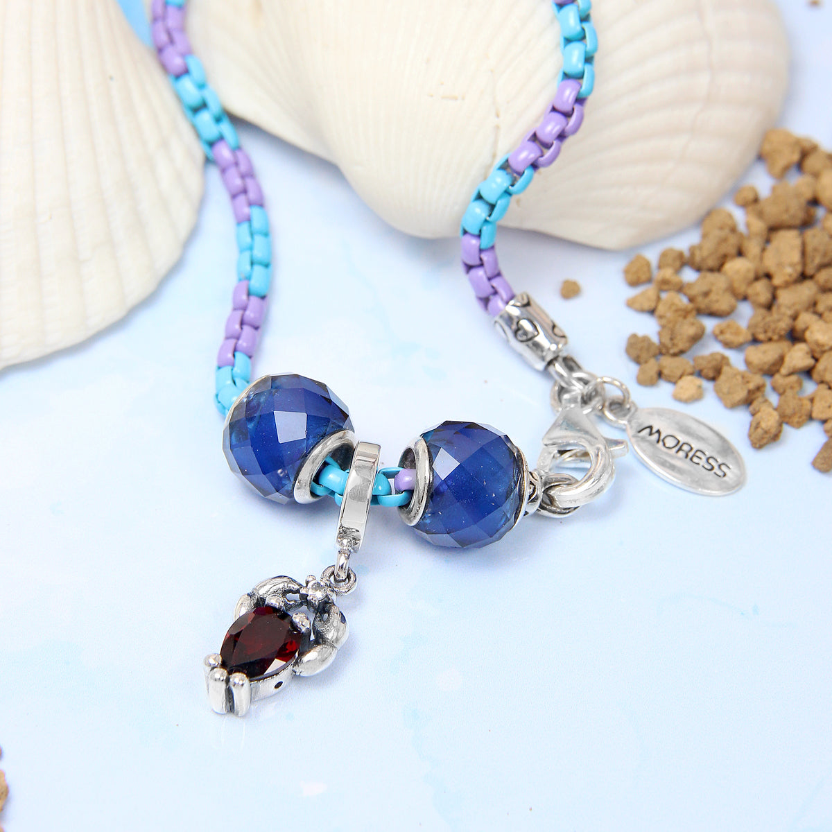 Lobster Garnet Dangle Bead