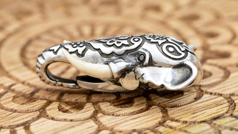 Indian Elephant with tusks and black diamonds