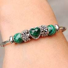 Load image into Gallery viewer, Malachite Heart Gem Bead
