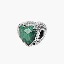 Load image into Gallery viewer, Malachite Heart Gem Bead
