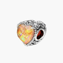 Load image into Gallery viewer, Orange Opalite Heart Gem Bead
