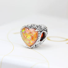 Load image into Gallery viewer, Orange Opalite Heart Gem Bead

