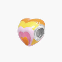 Load image into Gallery viewer, Orange Rainbow Heart Bead
