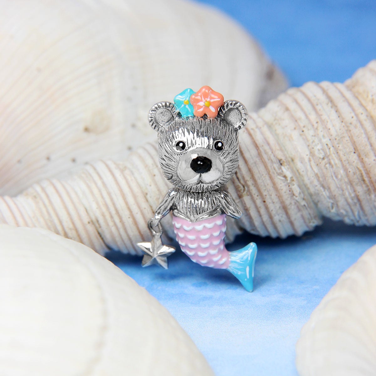 Pink Teddy Mermaid Bead