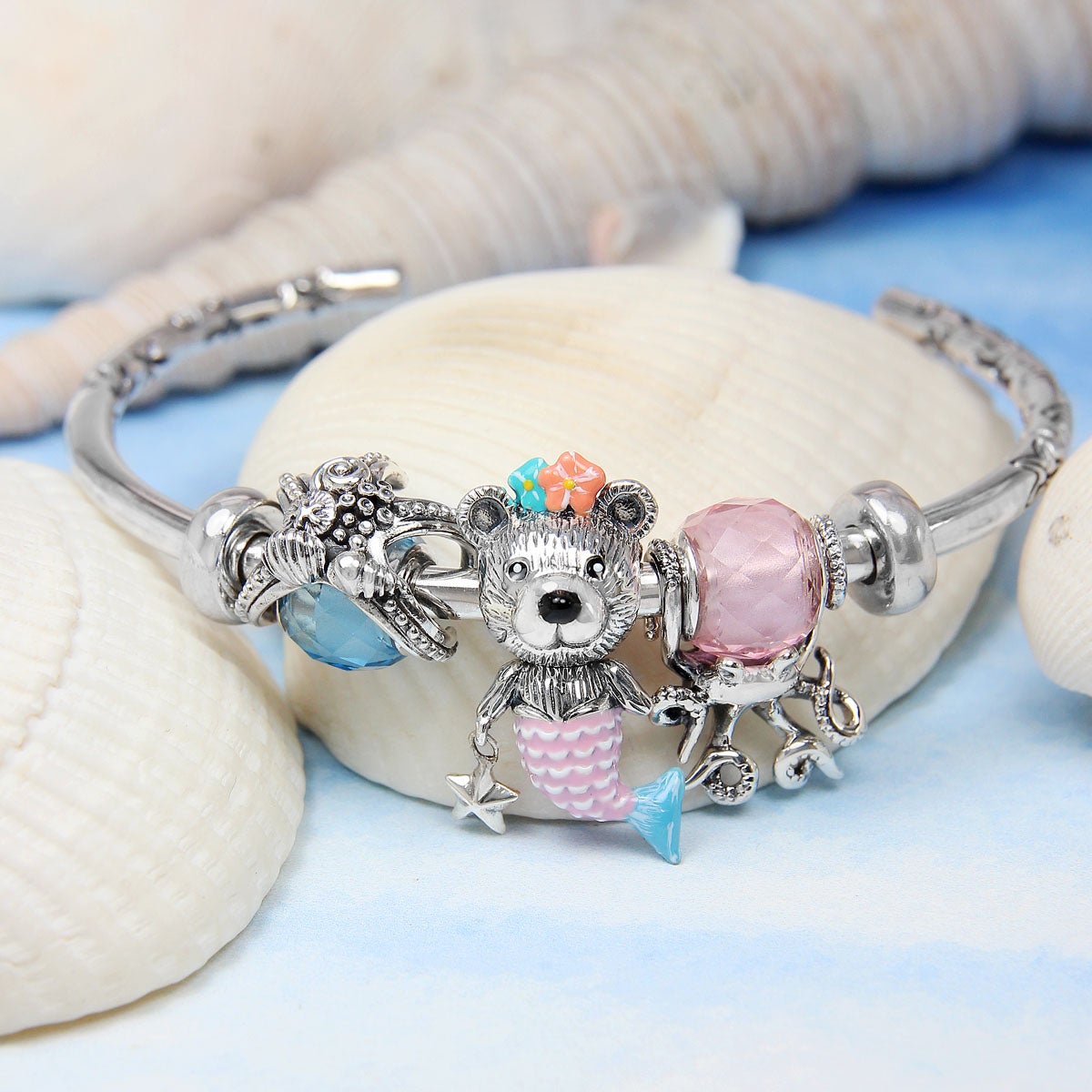 Pink Teddy Mermaid Bead