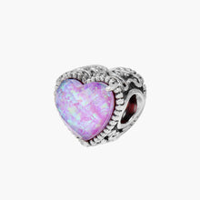 Load image into Gallery viewer, Purple Opalite Heart Gem Bead
