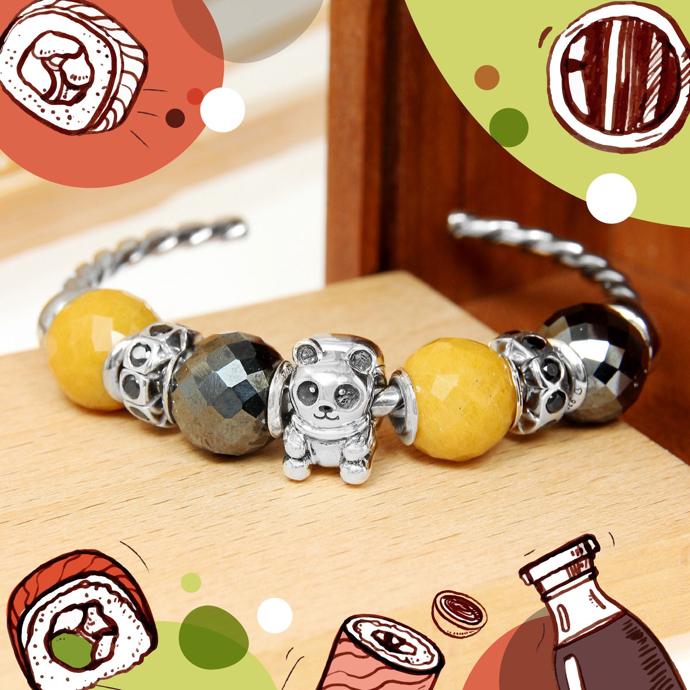 Panda Egg Sushi Bead