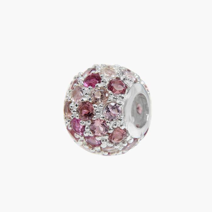 Pink Tourmaline Pave Bead