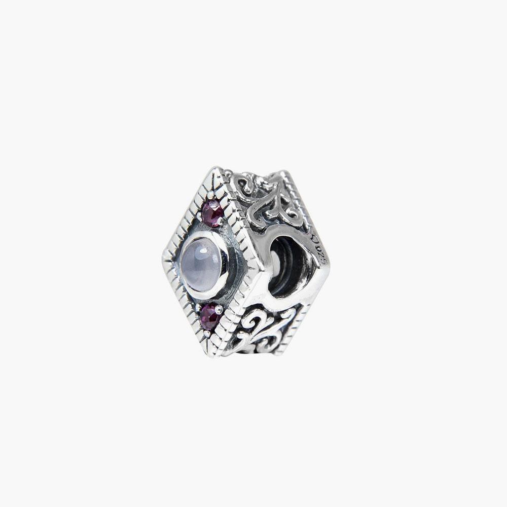 Rose Quartz/ Rhodolite Diamond Bead