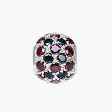 Load image into Gallery viewer, Garnet/Black Spinel Pave Bead
