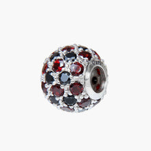 Load image into Gallery viewer, Garnet/Black Spinel Pave Bead

