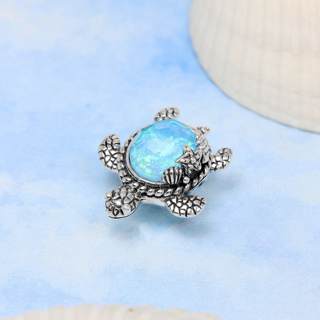 Turtle Bead Opalite Blue