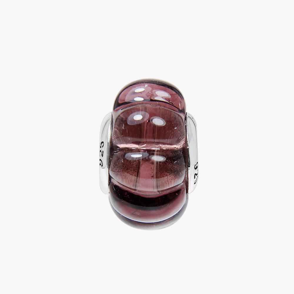 Pumpkin Red Vine Murano  Glass Bead