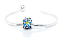 Load image into Gallery viewer, Frangipani Blue &amp; Yellow Flower Charm
