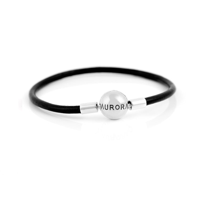 Single Black Leather Bracelet