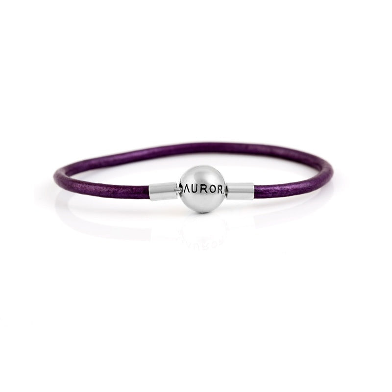 Single Purple Leather Bracelet