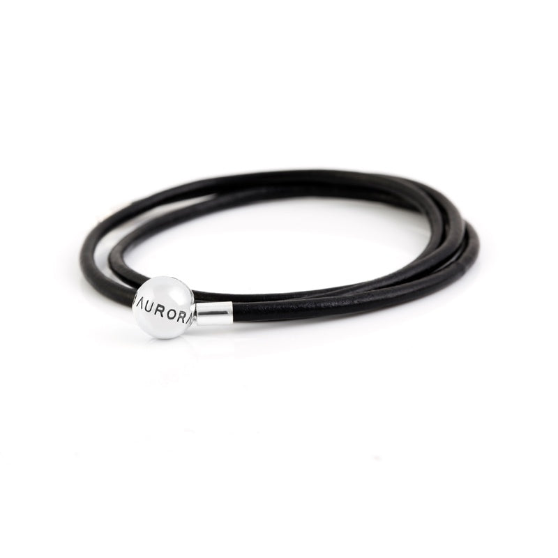 Black Triple Leather Bracelet