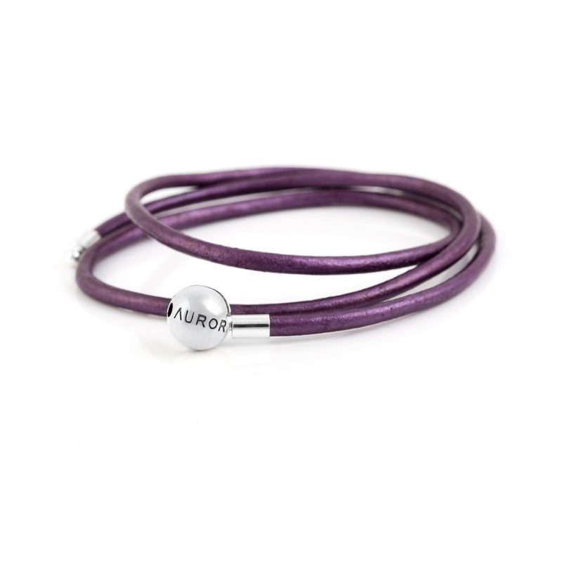 Purple Triple Leather Bracelet