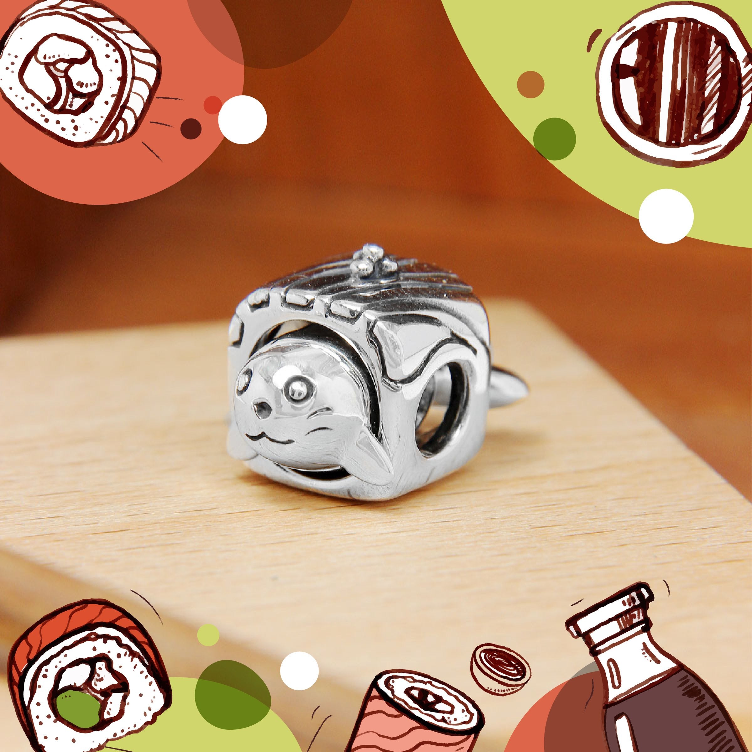 Seal Salmon Sushi Bead